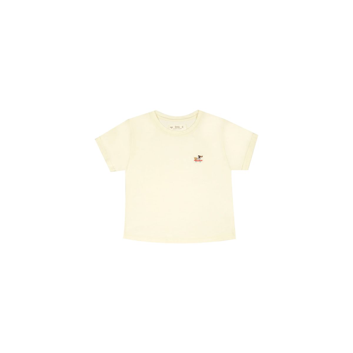 TENNIS - Camiseta básica con bordado de patineta para niña