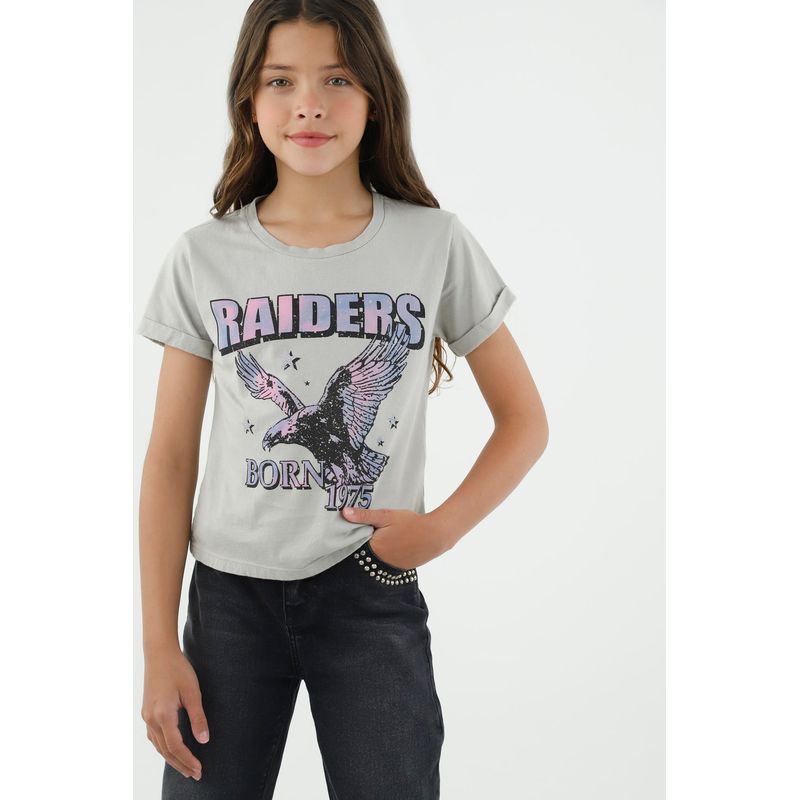 TENNIS - Camiseta gris estampada para niña