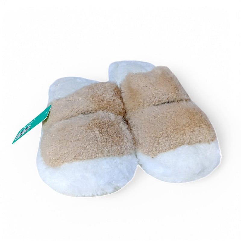 YOYOSO - PANTUFLAS DE TIRAS BLANCA & BEIGE - TALLA 38-39