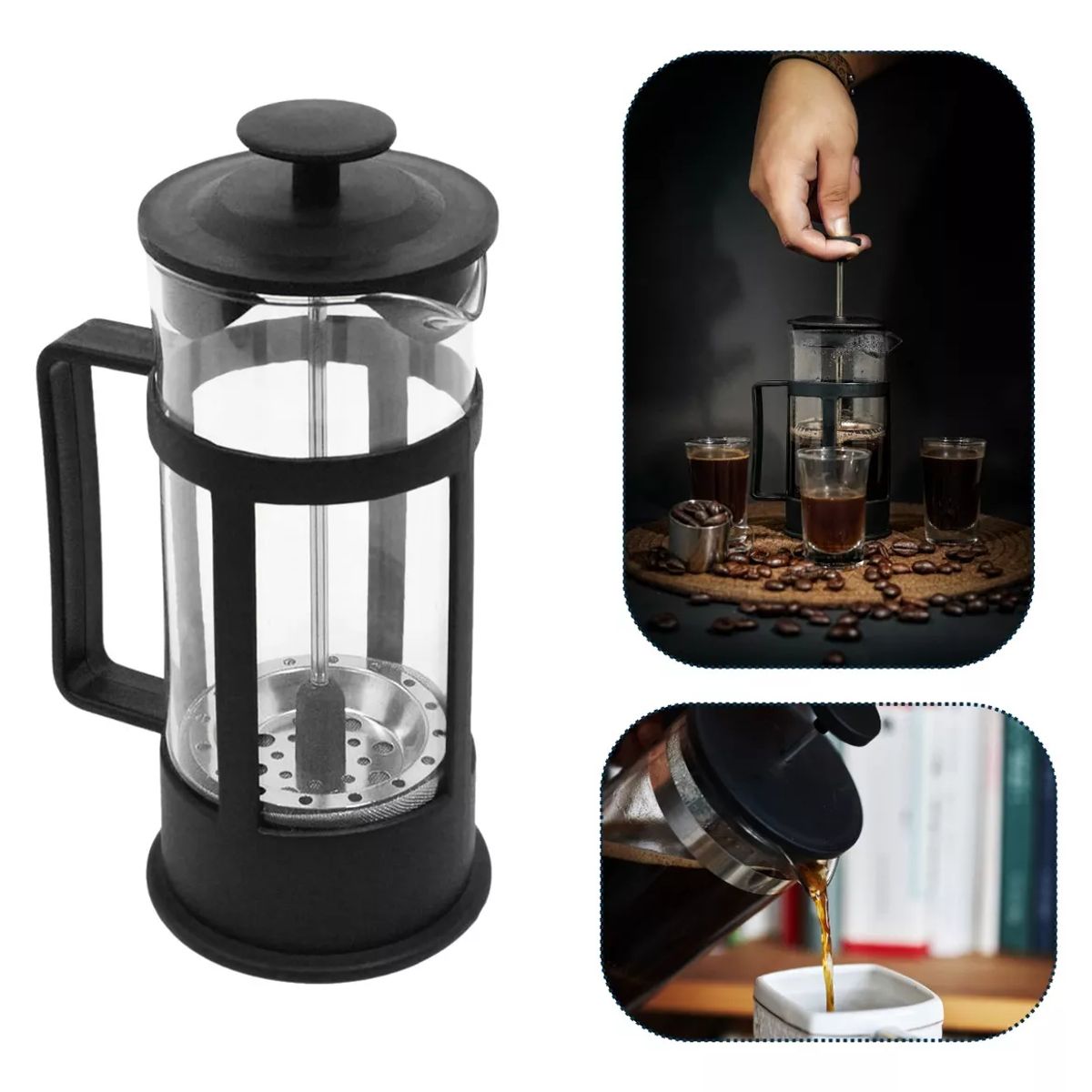 GENERICO - Prensa Francesa En Vidrio Borosilicato Cafe Cafetera 1 Litro