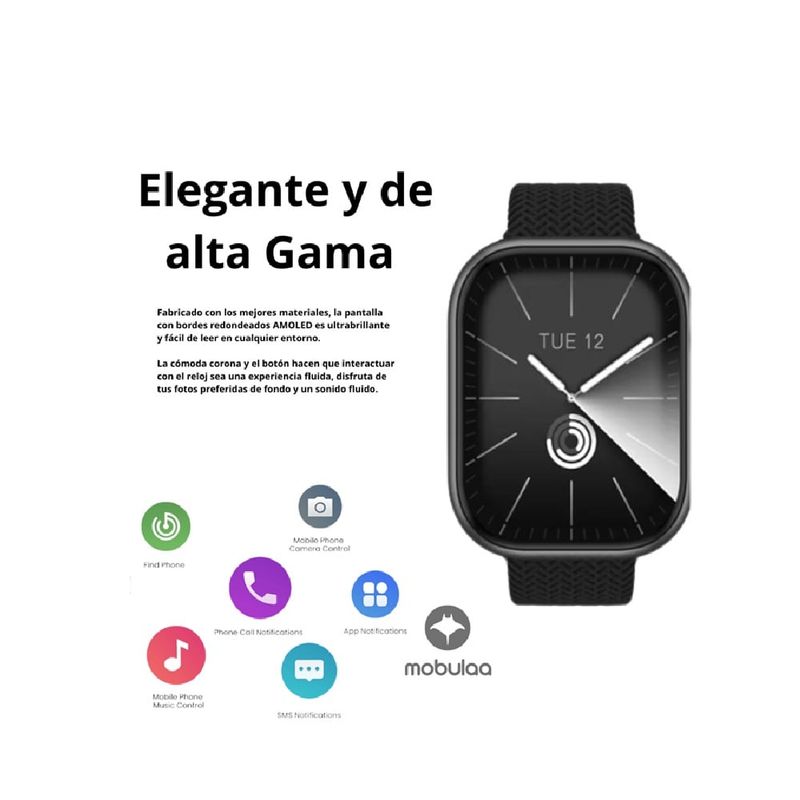 GENERICO - Smartwatch Reloj Inteligente MAX30 Pantalla Amoled Carga Inalambrica