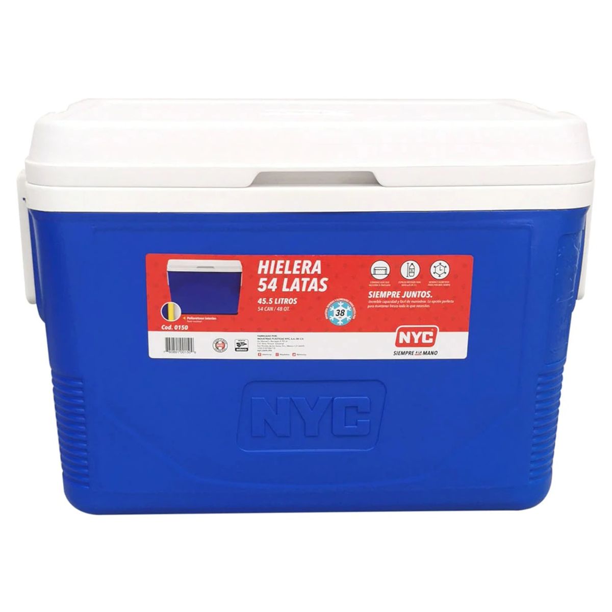 GENERICO - Hielera Nevera 45.5 Litros Portátil Camping Cooler 54 Latas.