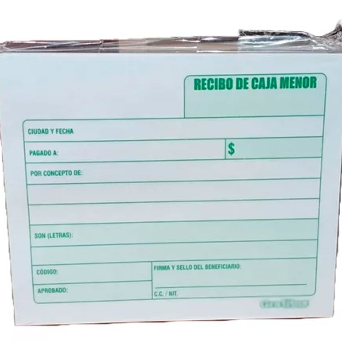 GENERICO - Recibo De Caja Menor Paquete x 100 Hojas