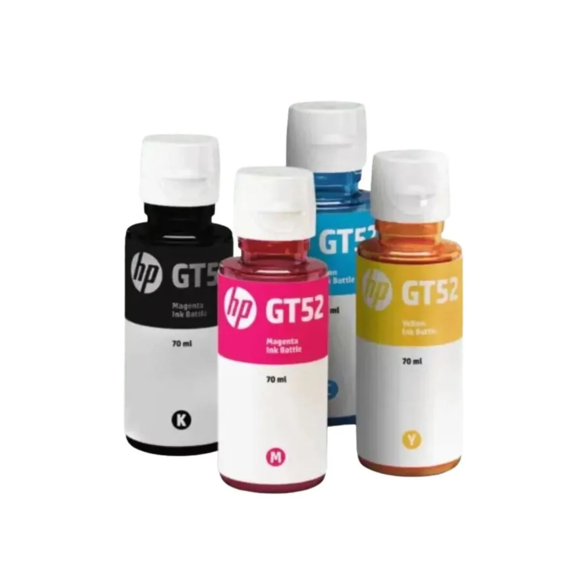 HP - Combo De Botellas De Tintas Hp Gt52 Amarrillo, Cian, Magenta y Gt53 Negra