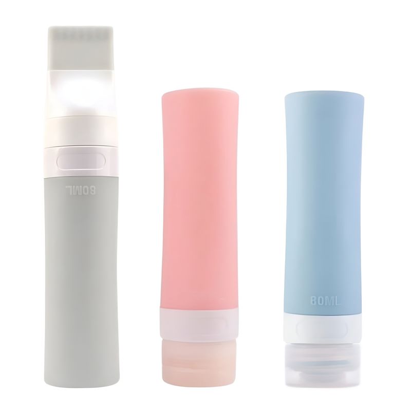 GENERICO - KIT BOTELLAS VIAJE SILICONA + DOSIFICADOR