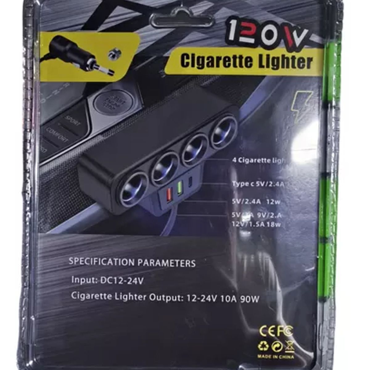 GENERICO - Cargador Puertos Usb-c Cigarrera Carro Adaptador Encendedor