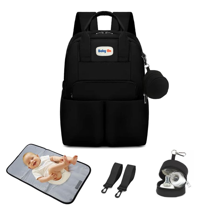 BABY ON - Morral Pañalera Para Bebé Con Cambiador Travel Negra