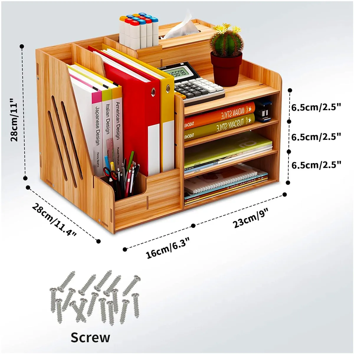 ONE PIXEL - Organizador De Escritorio Madera Oficina Bandeja Escritorio