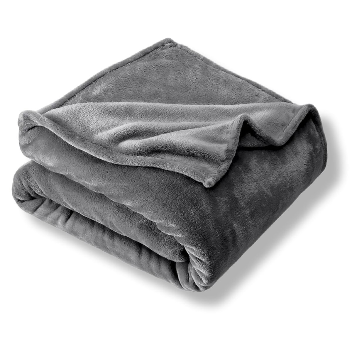 GENERICO - Cobija Manta Microfelpa Cama Doble-Queen Color Gris Oscuro