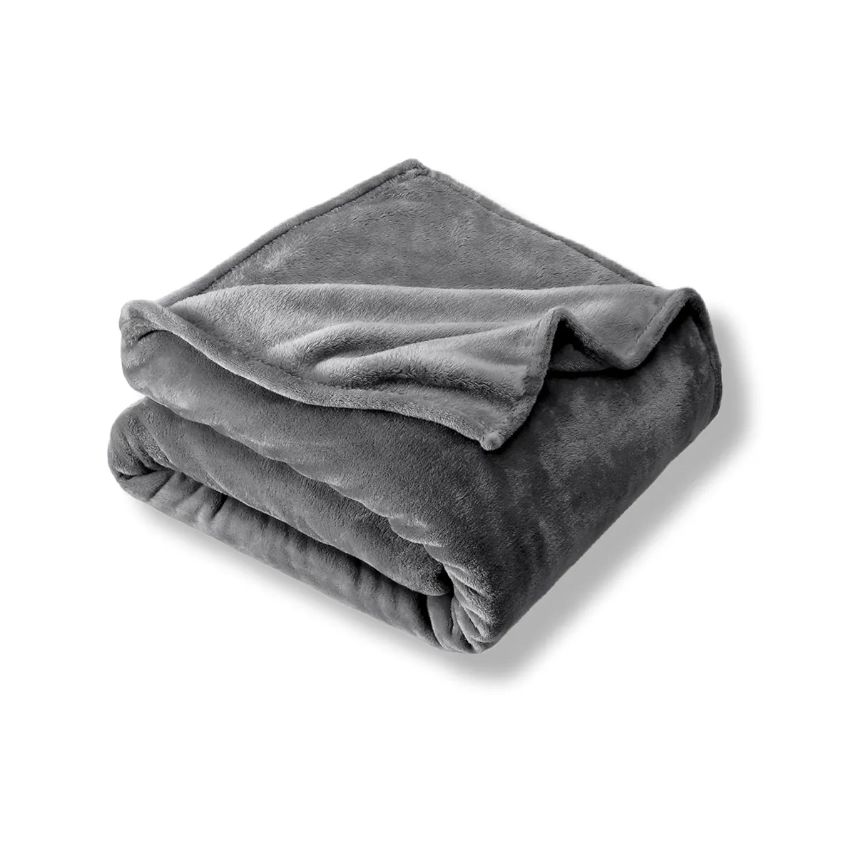 GENERICO - Cobija Manta Microfelpa Cama Doble-Queen Color Gris Oscuro