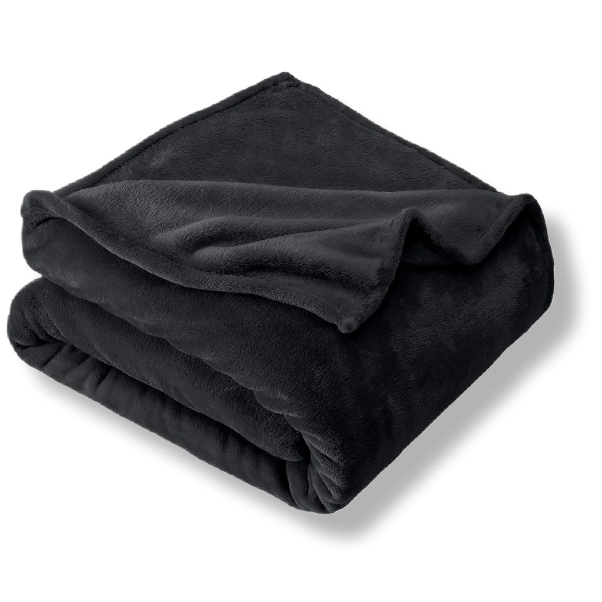 GENERICO - Cobija Manta Microfelpa Cama Doble-Queen Color Negro