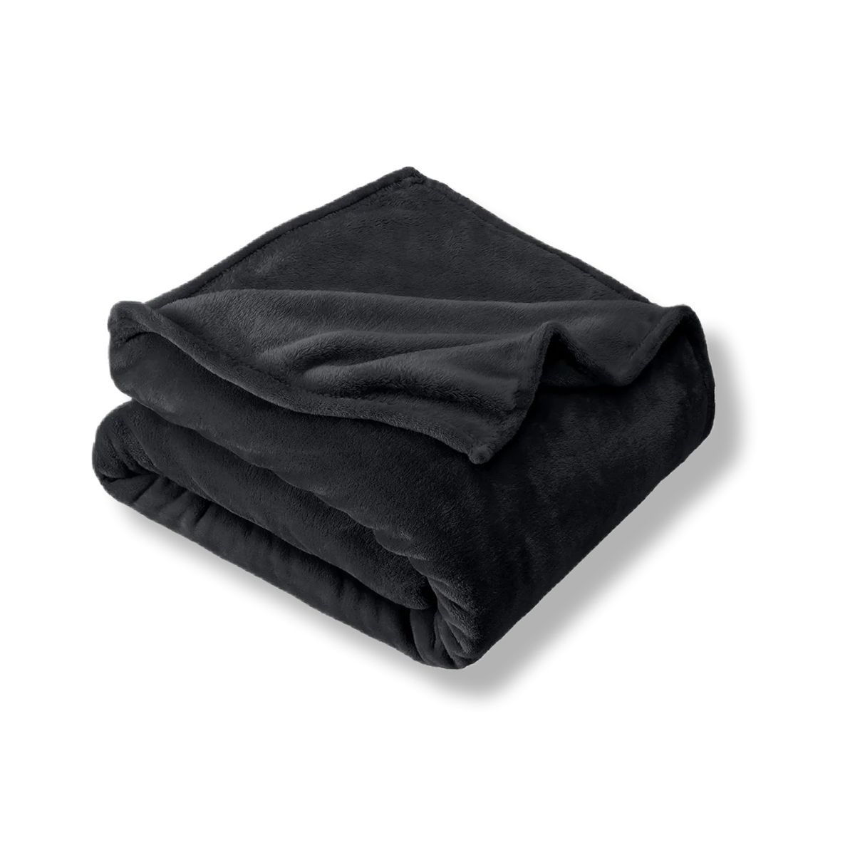 GENERICO - Cobija Manta Microfelpa Cama Doble-Queen Color Negro