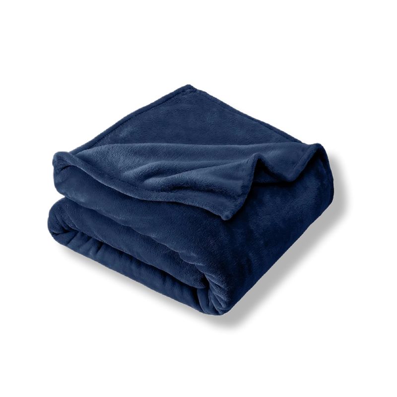 GENERICO - Cobija Manta Microfelpa Cama Doble-Queen Color Azul