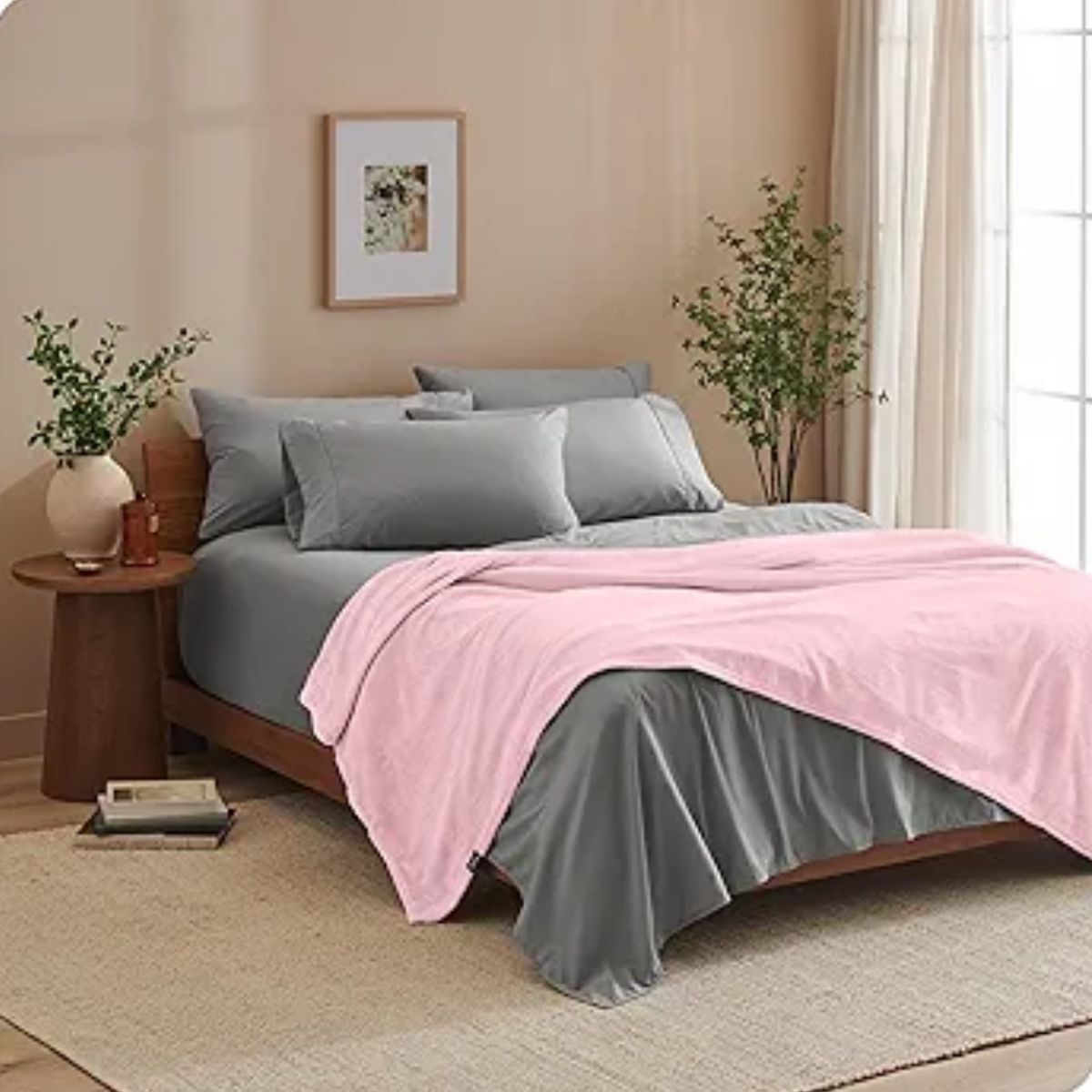 GENERICO - Cobija Manta Microfelpa Cama Doble-Queen Color Rosado