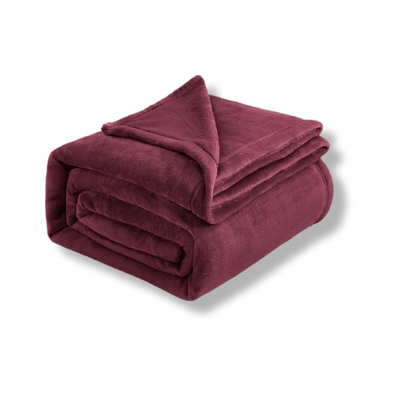 GENERICO - Cobija Manta Microfelpa Cama Doble-Queen Color Vinotinto