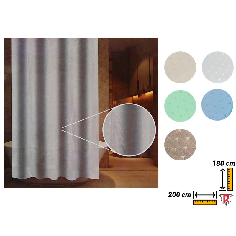 GENERICO - Cortina Baño Poliester 180 cm X 200cm Con Ganchos