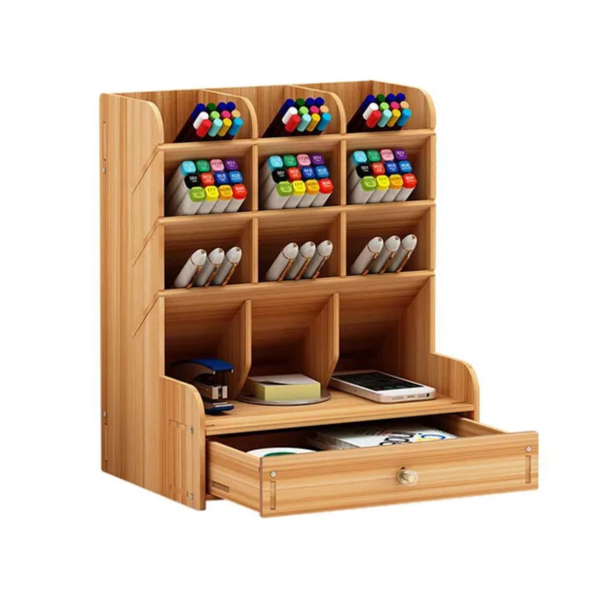 ONE PIXEL - Organizador De Escritorio Madera Oficina Multifuncional