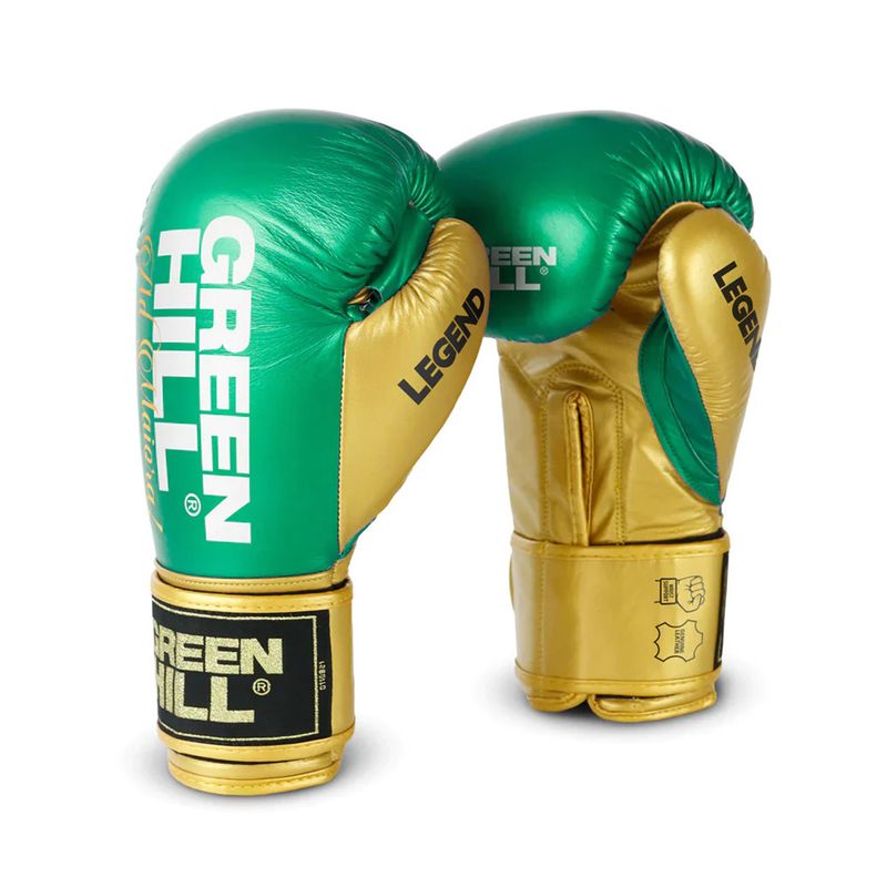 GREENHILL - GUANTES DE BOXEO REF. LEGEND COLOR VERDE/DORADO 10 OZ