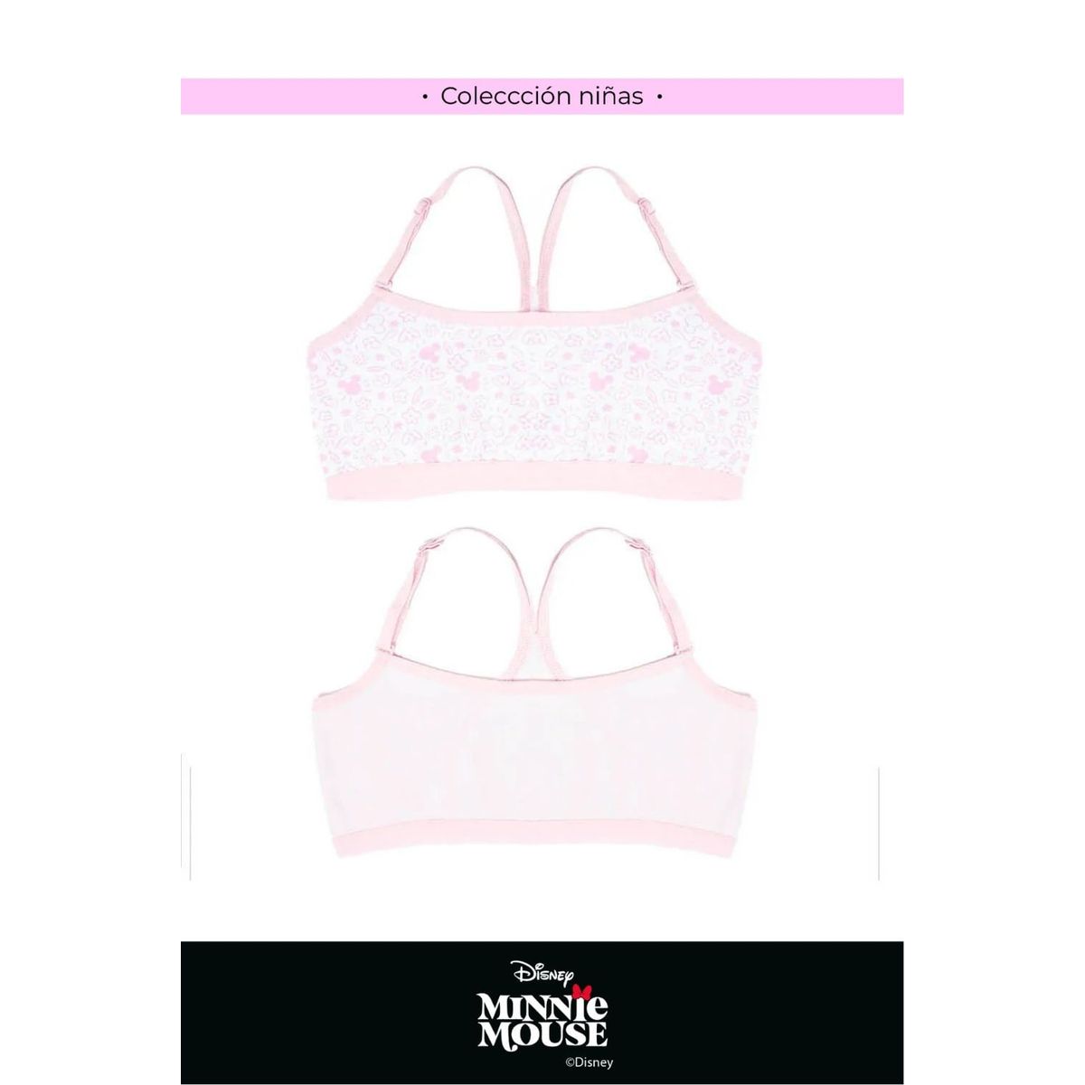 LILI PINK - Top en algodón para niña coleccion Minnie paquete x2