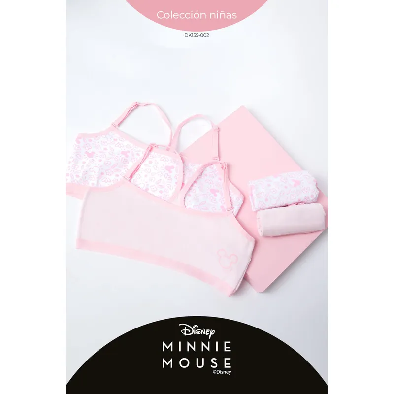 LILI PINK - Top en algodón para niña coleccion Minnie paquete x2