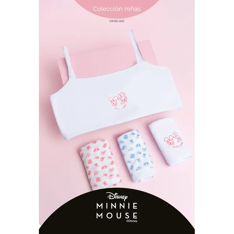 LILI PINK - Top para niña coleccion Minnie en algodón paquete x2