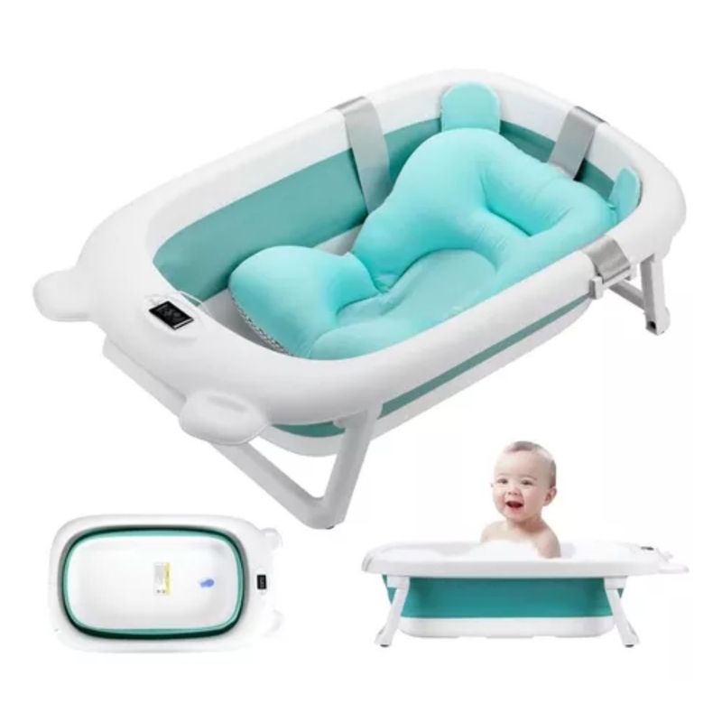 GENERICO - Tina De Baño Plegable Y Portátil Para Bebés AZUL