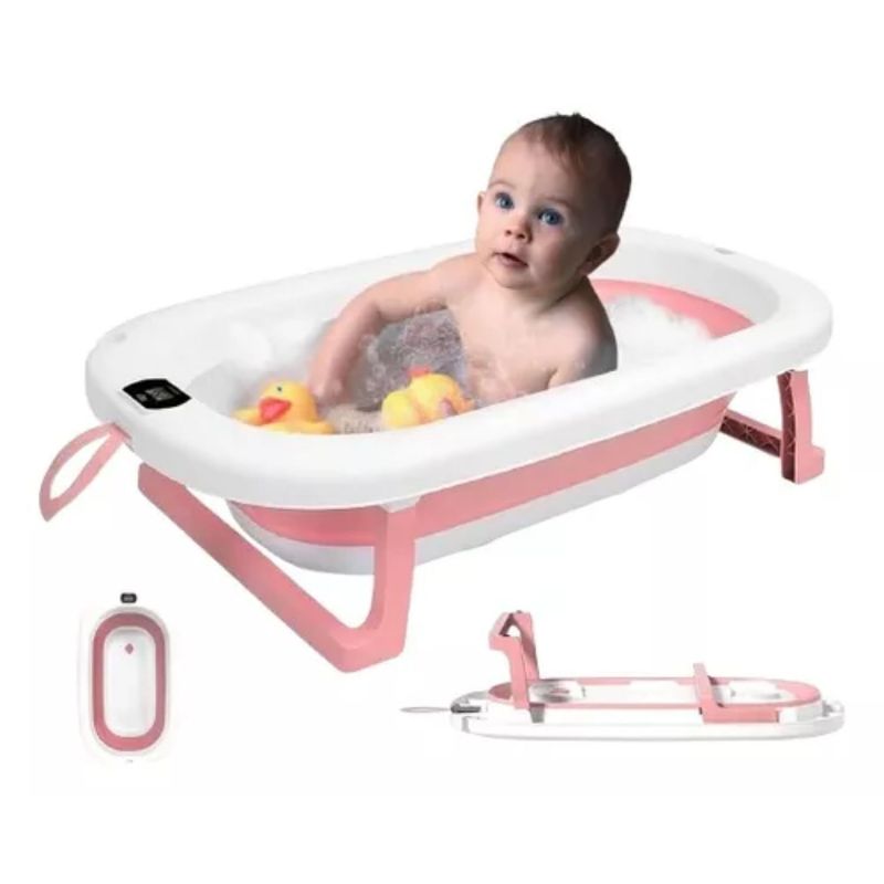 GENERICO - Tina De Baño Plegable Y Portátil Para Bebés ROSA