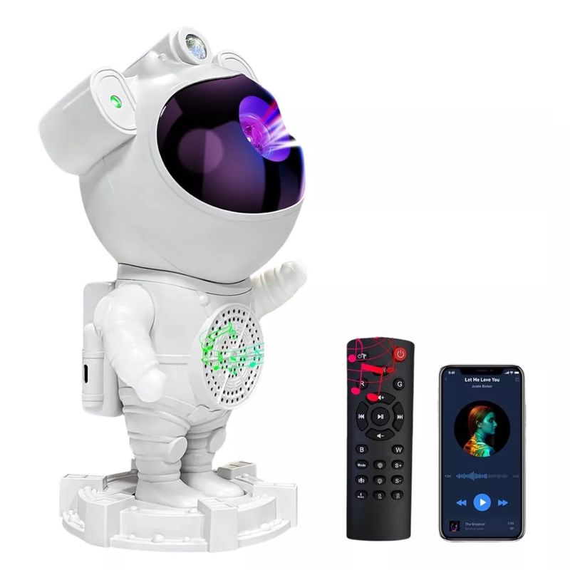 GENERICO - Proyector Astronauta LED Bluetooth Luna Aurora + Altavoz
