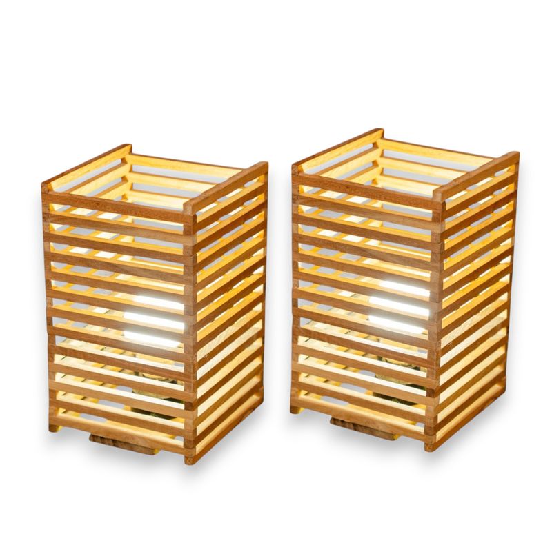 WOODMADE - Combo Lámparas de Mesa en Madera