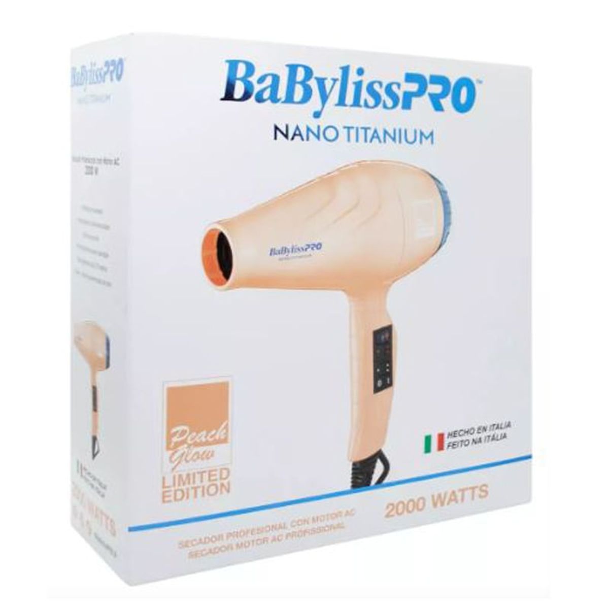 BABYLISS - Secador Babyliss Profesional Nano Titanium Peach Glow 2000W