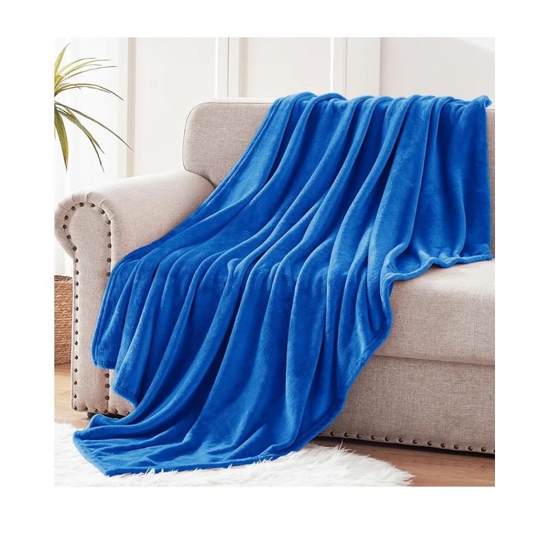 GENERICO - Cobija Manta Microfelpa Cama Doble-Queen Color Azul Rey