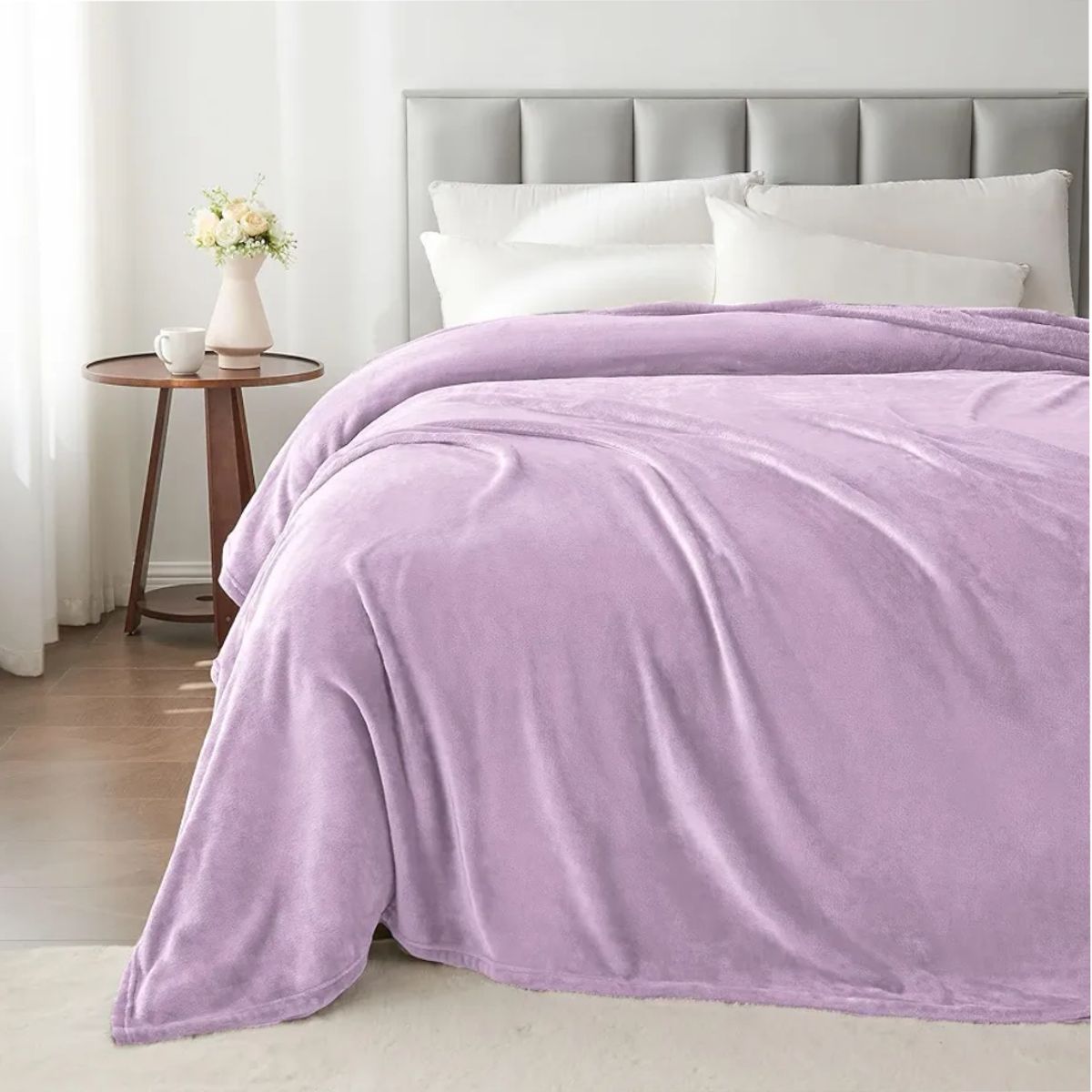 GENERICO - Cobija Manta Microfelpa Cama Doble-Queen Color Violeta