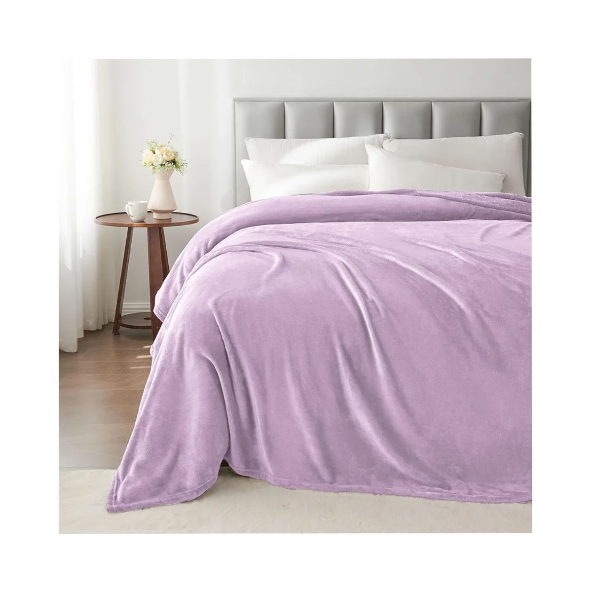 GENERICO - Cobija Manta Microfelpa Cama Doble-Queen Color Violeta