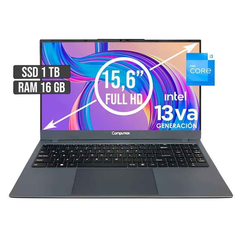 COMPUMAX - PORTATIL COMPUMAX INTEL CORE I3-1315U SSD 1TB RAM 16GB LED 15,6 FHD