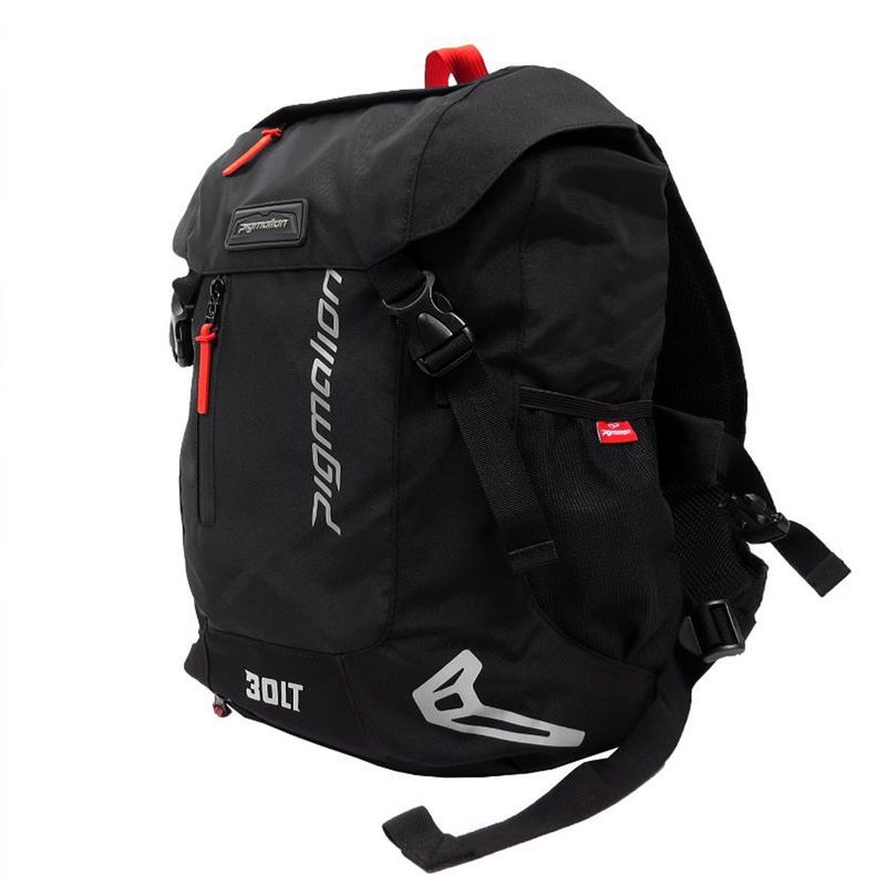 PIGMALION - Morral Impermeable + Porta Casco Para Moto NEGRO 30l