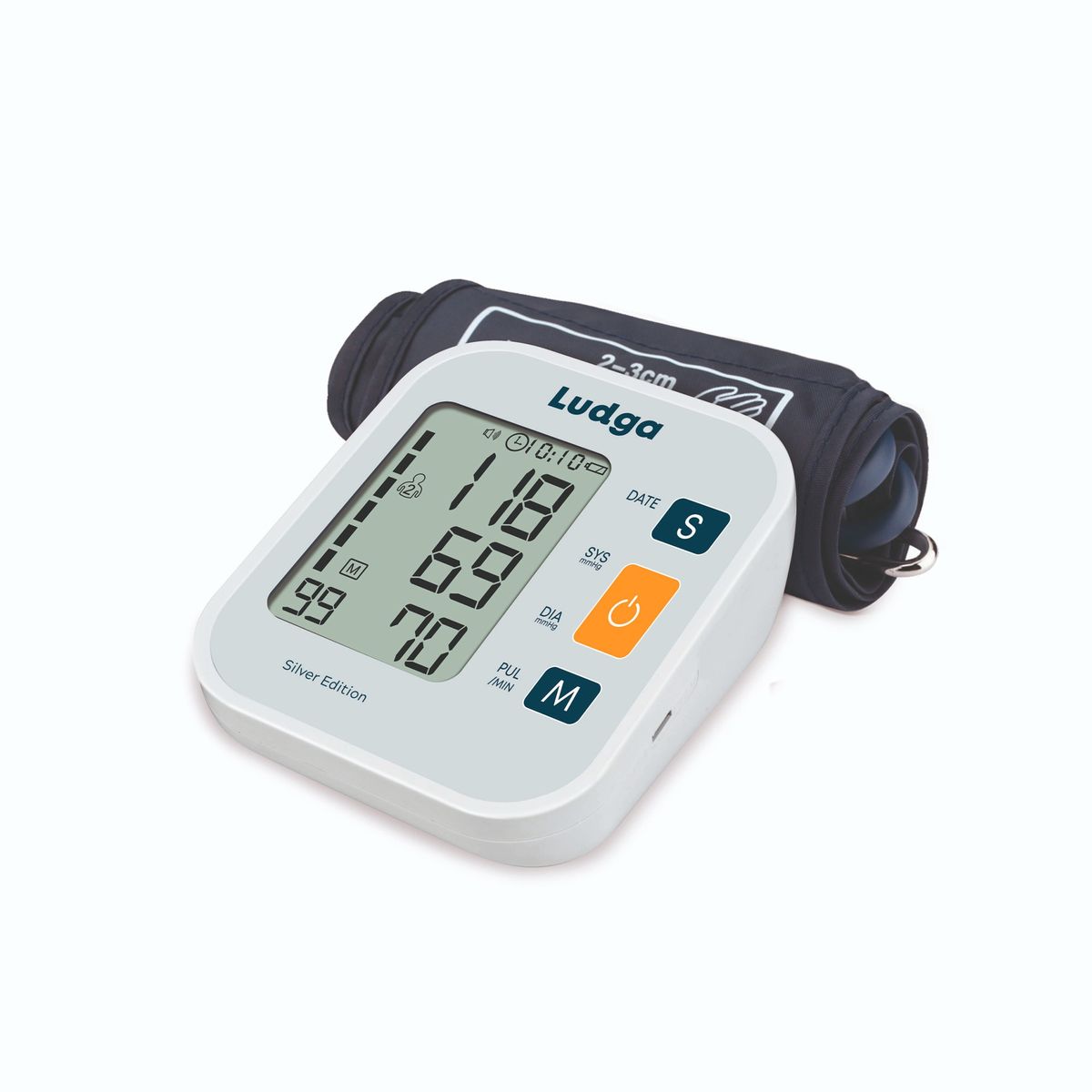 LUDGA - Tensiometro Digital Brazo Recargable USB con Voz Brazalete Universal 42cm Medir Presion Aparato Monitor Arterial Electrico Ludga Color Blanco