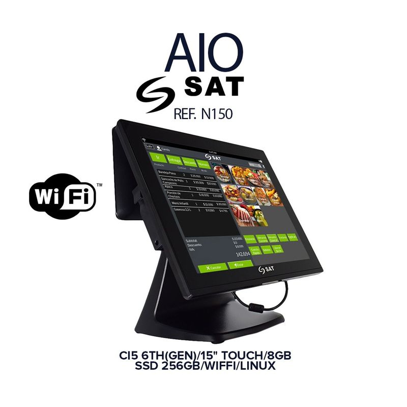 SAT - AIO SAT POS N150 - INTEL CORE I5 GEN 15 TACTIL RAM 8GB SSD 256GB