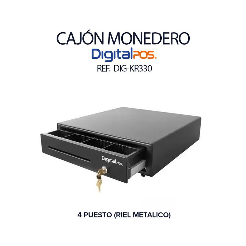 DIGITAL POS - CAJON MONEDERO DIGITAL DIG-KR330 4 PUESTOS