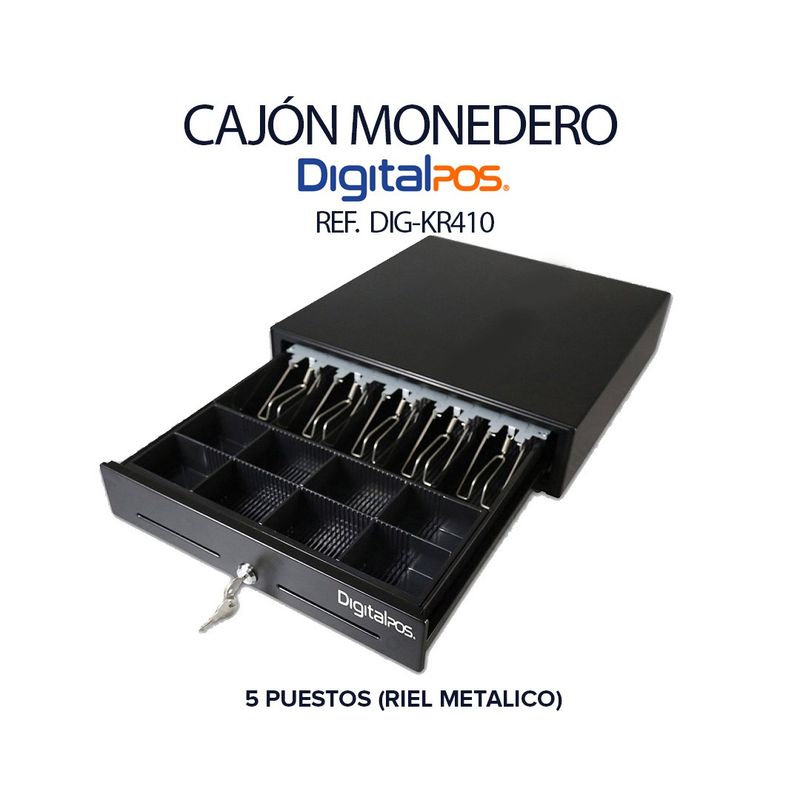 DIGITAL POS - CAJON MONEDERO DIGITAL POS DIG-KR410 5 PUESTOS