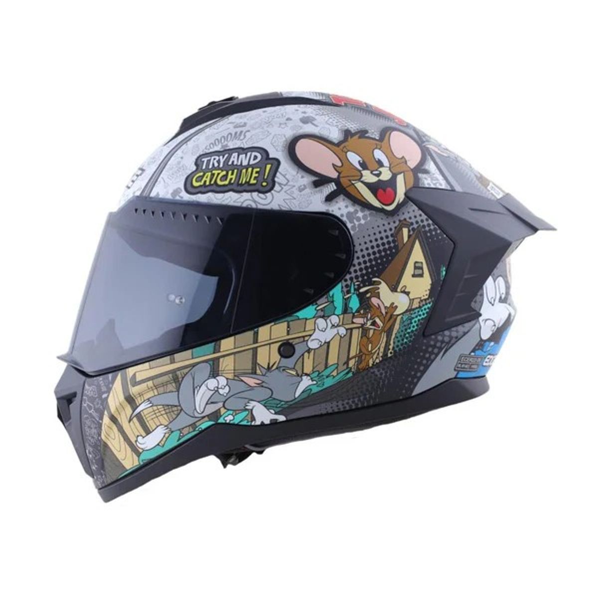 EDGE HELMETS - CASCO EDGE CERTIFICADO ECE2206 TOM & JERRY TALLA L MATE