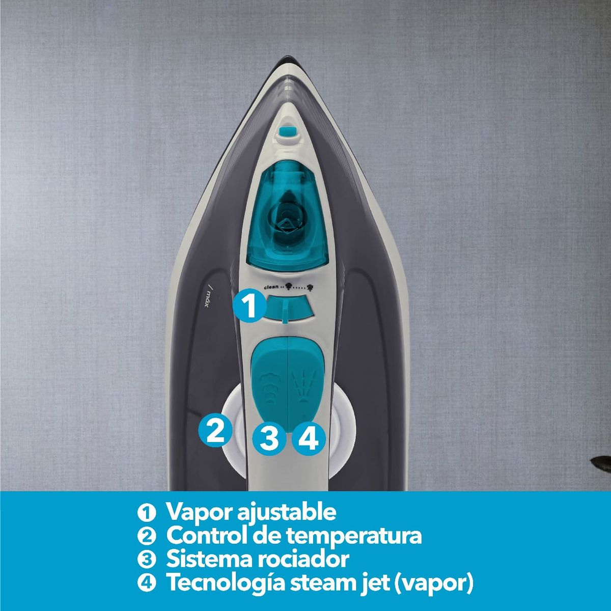 HOME ELEMENTS - PLANCHA A VAPOR Y SECO CERAMIC STEAM HEPV279G