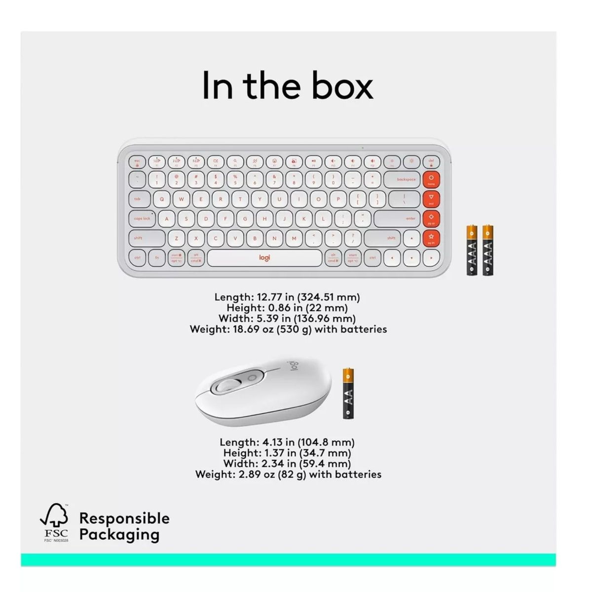 LOGITECH - Combo Teclado Y Mouse Bluetooth Logitech Pop Icon  Winmac de Color Blanco