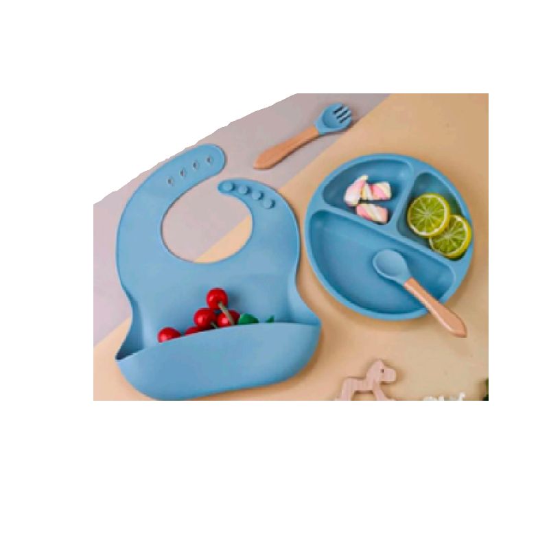 GENERICO - VAJILLA PARA BEBES BABERO PLATOS Y CUBIERTOS