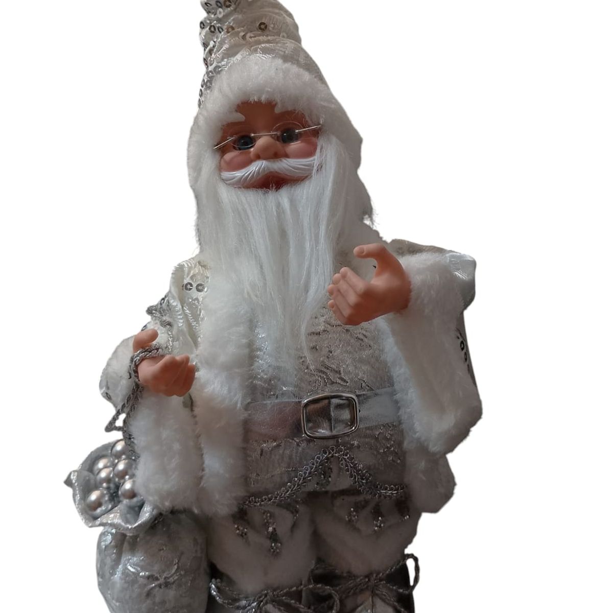 BURICA - Muñeco Santa Plateado Navidad Burica Modelo 101677