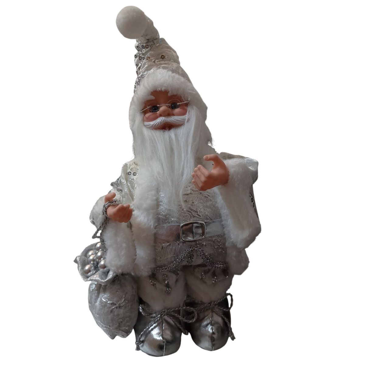 BURICA - Muñeco Santa Plateado Navidad Burica Modelo 101677