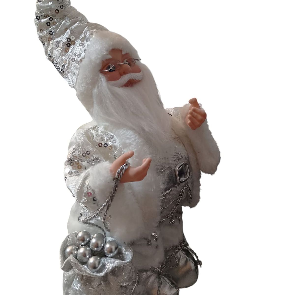 BURICA - Muñeco Santa Plateado Navidad Burica Modelo 101677