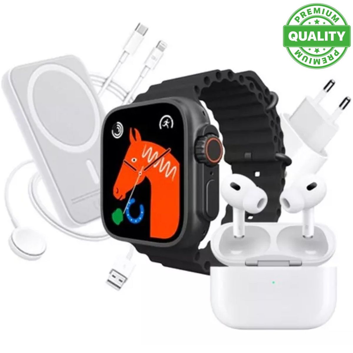 ONE PIXEL - Combo Smart Watch X8 Audifonos + Power Banck Negro