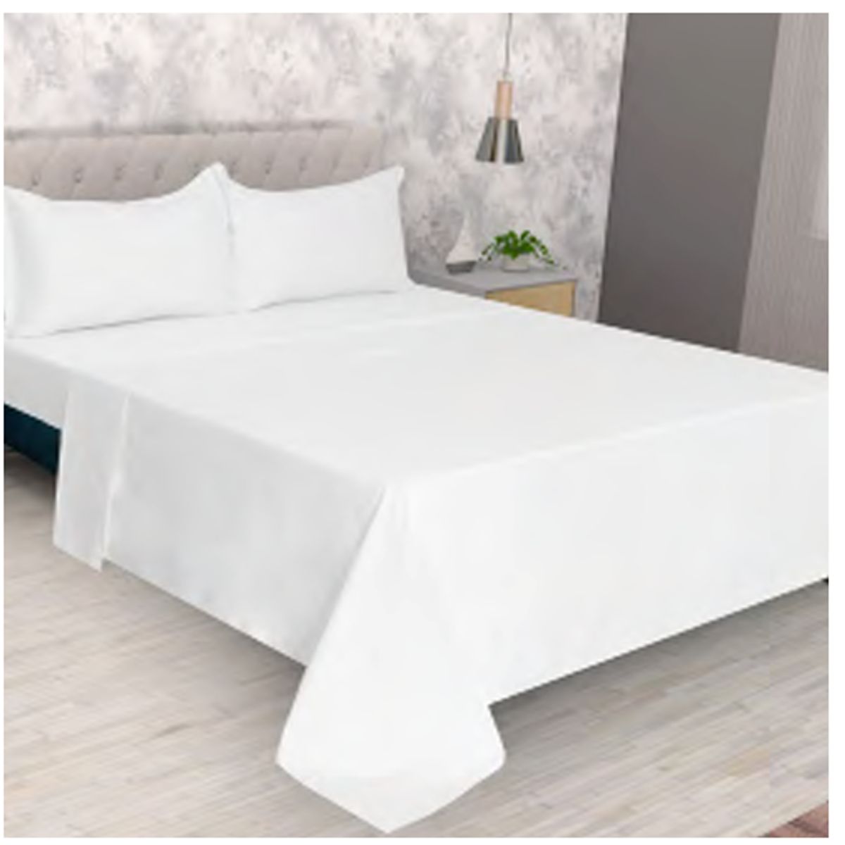GENERICO - Juego de sabanas blancas de lujo algodon 100%  500 hilos King - Almalu