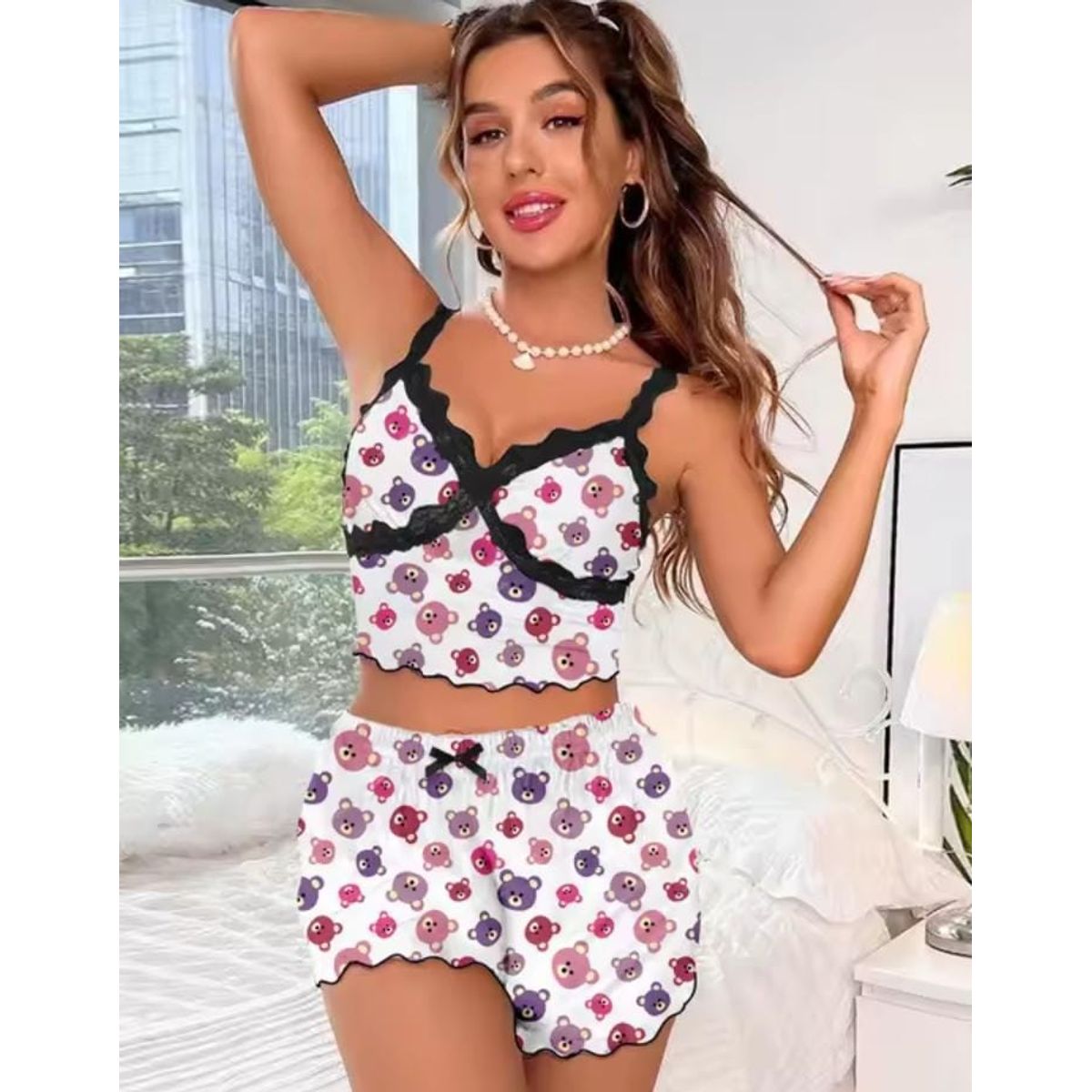 GENERICO - Conjunto De Pijama Estampada De Dos Piezas