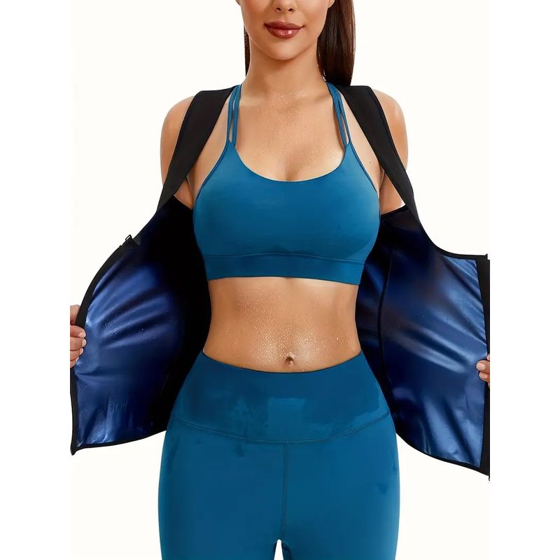 GENERICO - Faja Termica Mujer Chaleco Reductor 4 Broches 60cm Osmotex XS